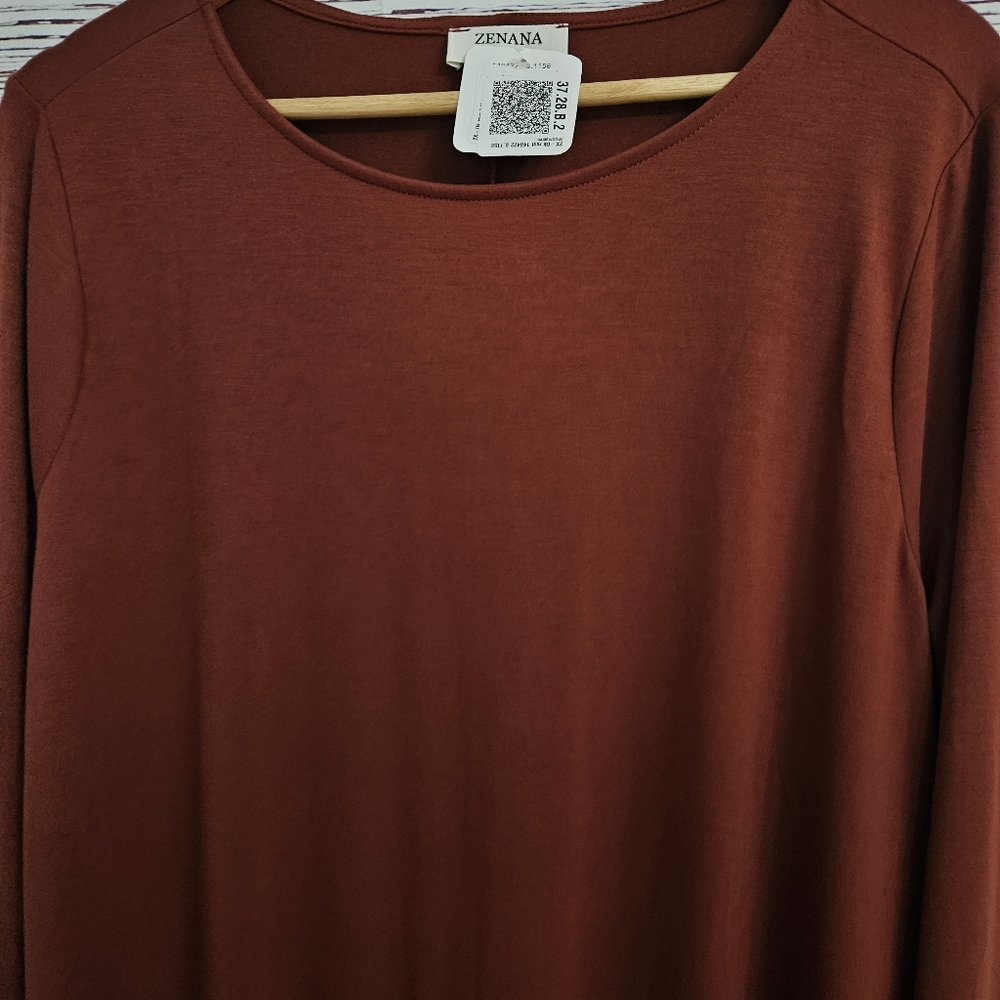 Zenana Long Sleeve Pocketed Casual Swing T-Shirt Dress Size 2x - Picture 11 of 16